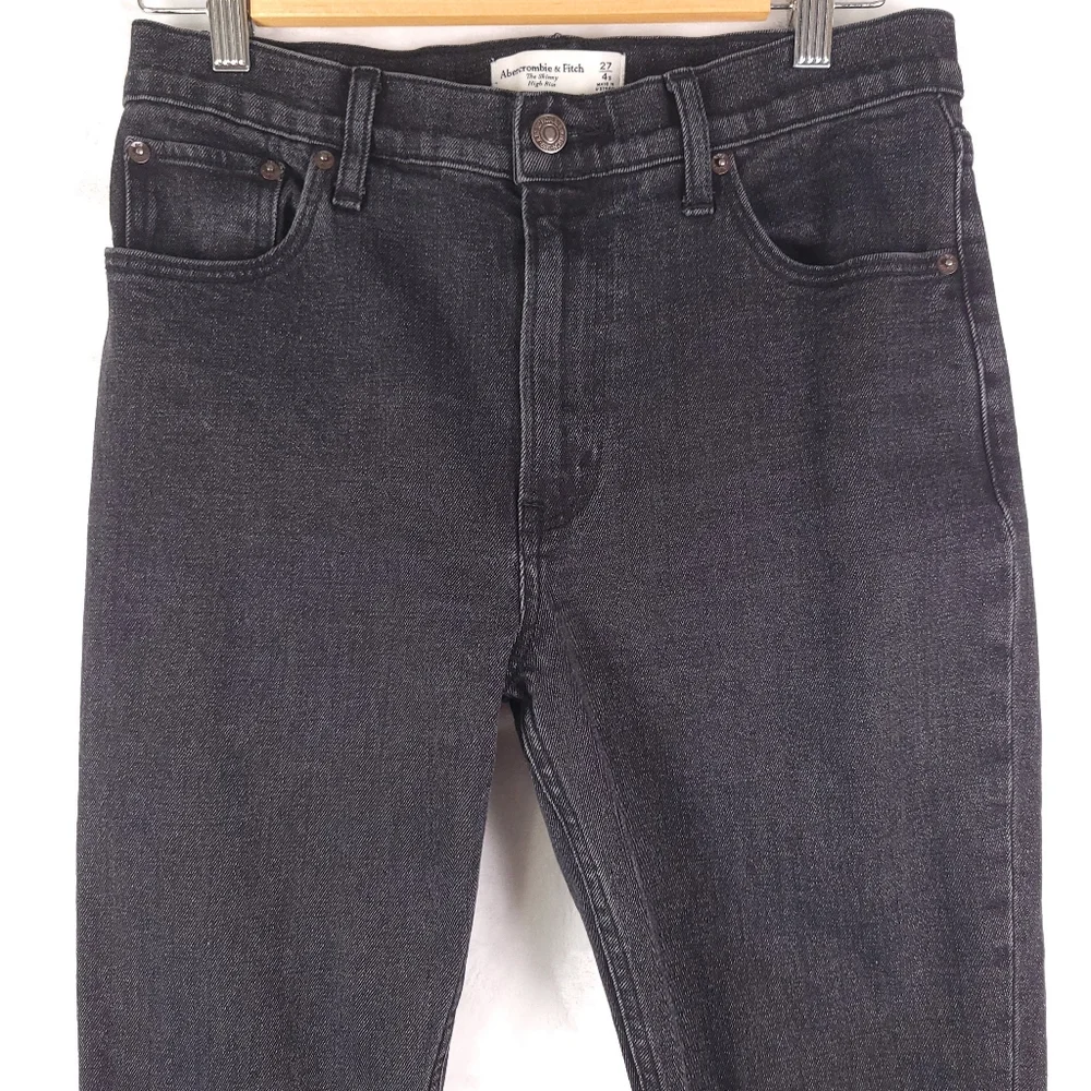 Abercrombie The Skinny High Rise Jeans Black 27 4 Short